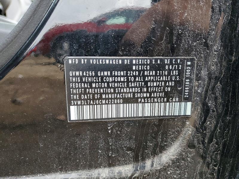 Продажа на аукционе авто 2012 Volkswagen Jetta, vin: 3VW3L7AJ6CM422860, номер лота: 46945396