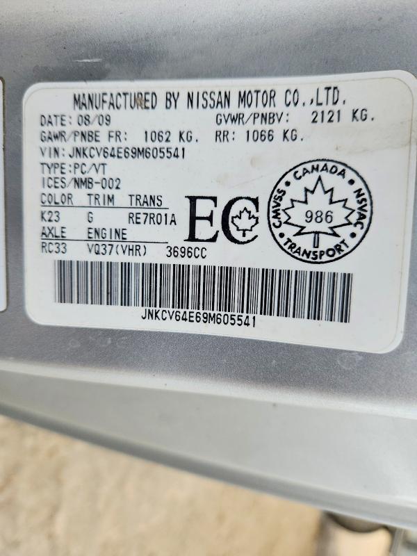 46591746 :رقم المزاد ، JNKCV64E69M605541 vin ، 2009 Infiniti G37 Coupe مزاد بيع