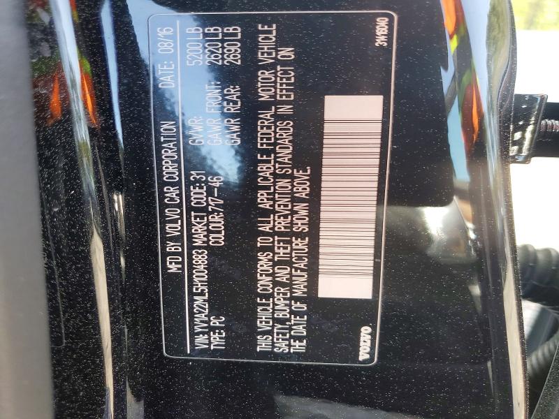2017 Volvo S90 მანქანა იყიდება აუქციონზე, vin: YV1A22ML5H1004883, აუქციონის ნომერი: 46951606