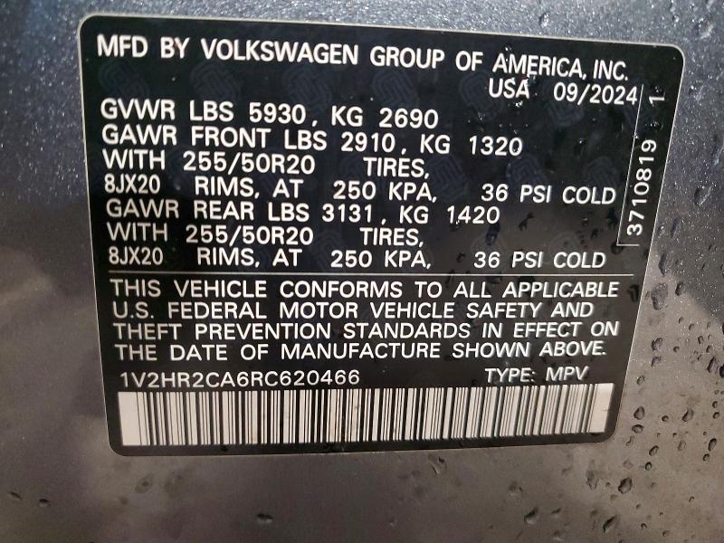 Продажа на аукционе авто 2024 Volkswagen Atlas, vin: 1V2HR2CA6RC620466, номер лота: 79622105
