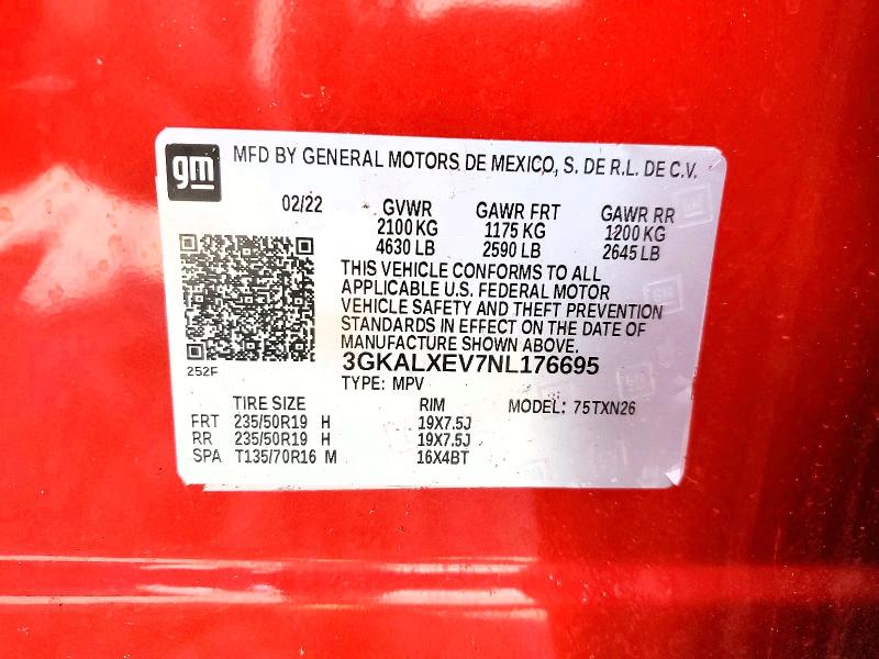 41759526 :رقم المزاد ، 3GKALXEV7NL176695 vin ، 2022 Gmc Terrain مزاد بيع