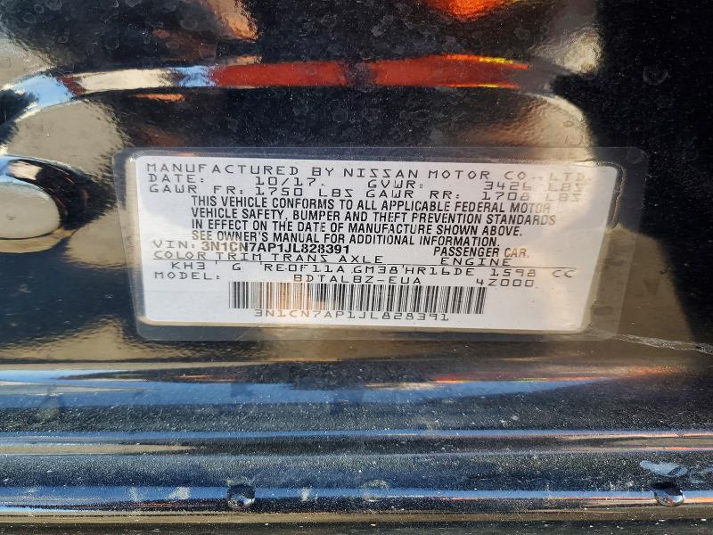 Продажа на аукционе авто 2018 Nissan Versa, vin: 3N1CN7AP1JL828391, номер лота: 46380886