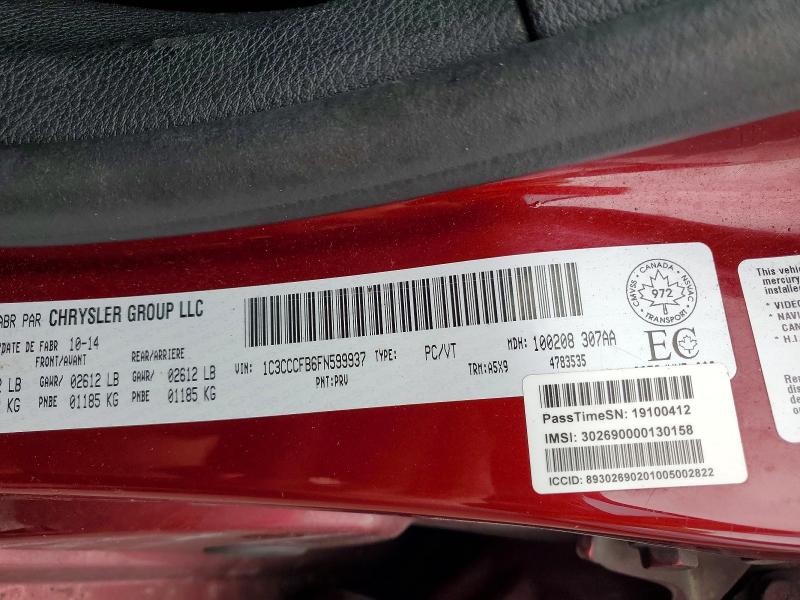 2015 Chrysler 200 მანქანა იყიდება აუქციონზე, vin: 1C3CCCFB6FN599937, აუქციონის ნომერი: 79094885