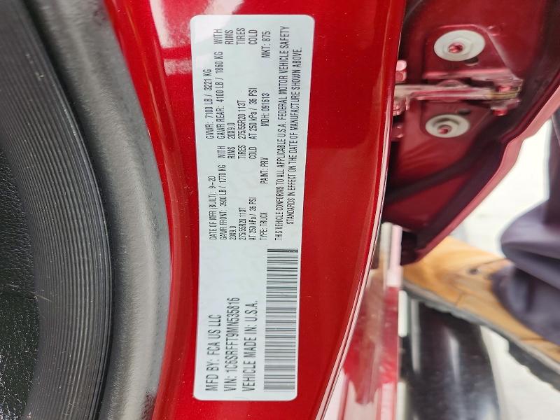 42009566 :رقم المزاد ، 1C6SRFFT9MN535816 vin ، 2021 Ram 1500 مزاد بيع