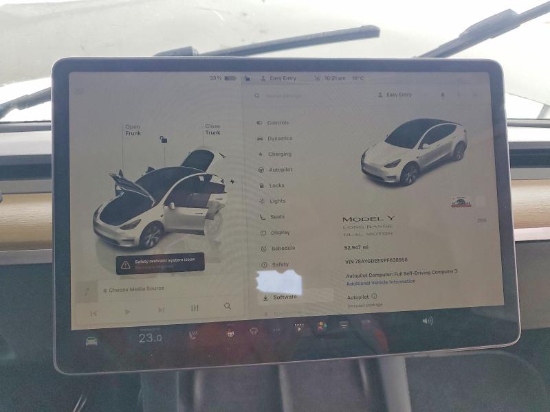 Продажа на аукционе авто 2023 Tesla Model Y, vin: 7SAYGDEEXPF638958, номер лота: 79735155