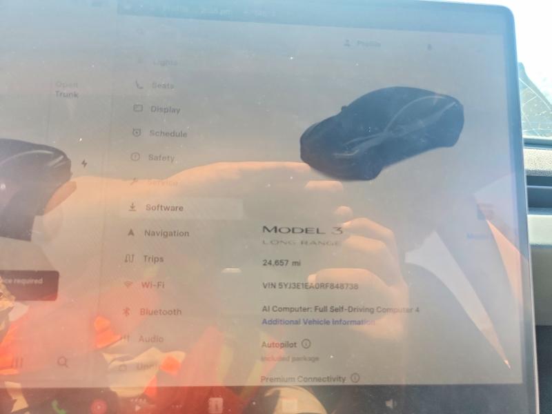 2024 Tesla Model 3 მანქანა იყიდება აუქციონზე, vin: 5YJ3E1EA0RF848738, აუქციონის ნომერი: 47402826