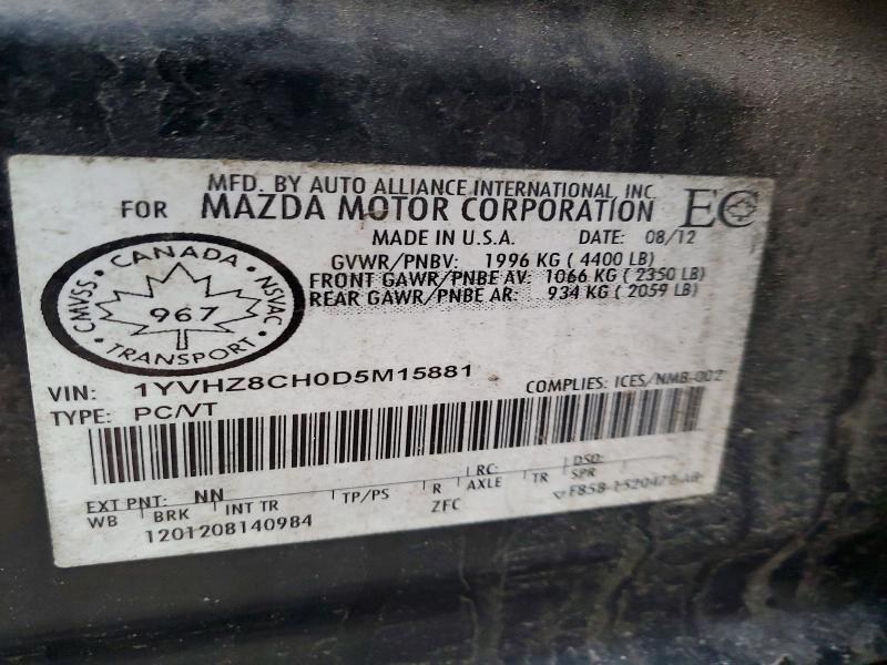 Продажа на аукционе авто 2013 Mazda Mazda6, vin: 1YVHZ8CH0D5M15881, номер лота: 79795665