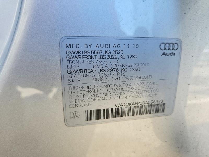 46853966 :رقم المزاد ، WA1DKAFP2BA056373 vin ، 2011 Audi Q5 مزاد بيع
