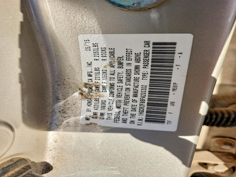 41662436 :رقم المزاد ، 1HGCR2F86FA200302 vin ، 2015 Honda Accord مزاد بيع