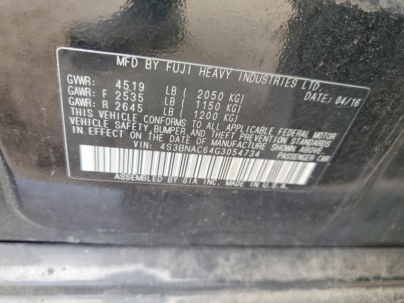 2016 Subaru Legacy მანქანა იყიდება აუქციონზე, vin: 4S3BNAC64G3054734, აუქციონის ნომერი: 47582336