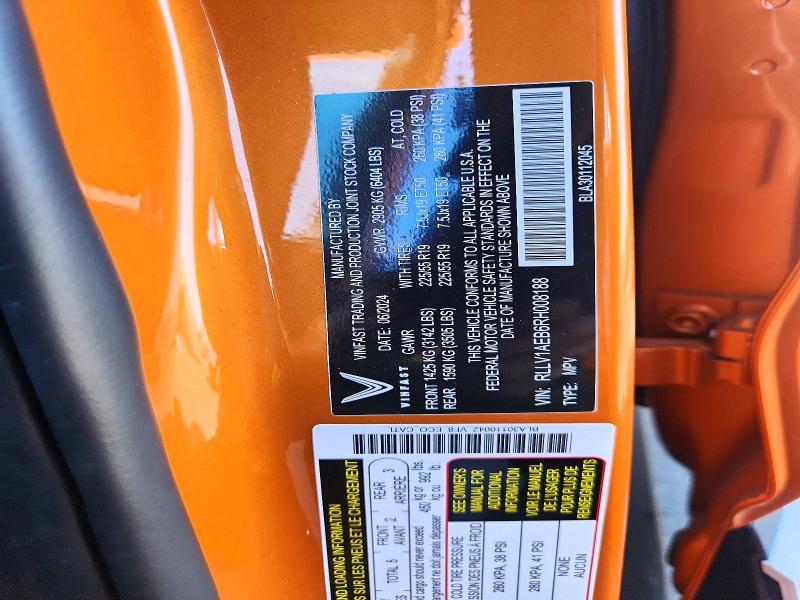 Aukcja sprzedaży 2024 Vinfast Trading And Production Vf 8, vin: RLLV1AEB6RH008188, numer aukcji: 47544536