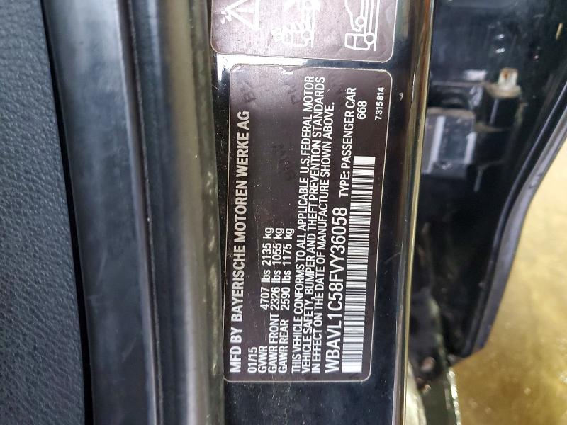 Aukcja sprzedaży 2015 Bmw X1, vin: WBAVL1C58FVY36058, numer aukcji: 45766286