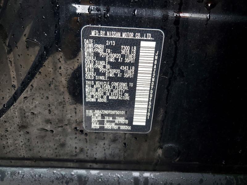 79670895 :رقم المزاد ، JN8AZ2ND7D9750101 vin ، 2013 Infiniti Qx56 مزاد بيع