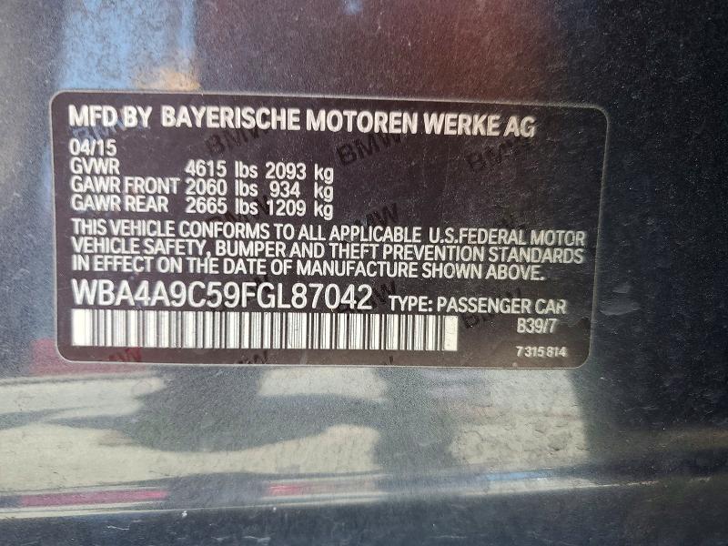 2015 Bmw 428 მანქანა იყიდება აუქციონზე, vin: WBA4A9C59FGL87042, აუქციონის ნომერი: 46630656