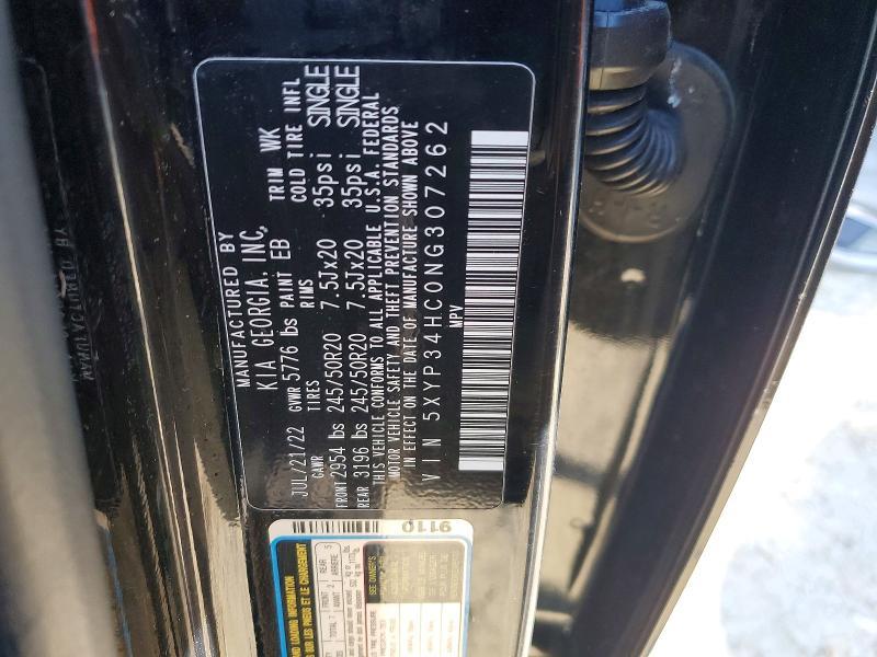 Aukcja sprzedaży 2022 Kia Telluride, vin: 5XYP34HC0NG307262, numer aukcji: 46395916