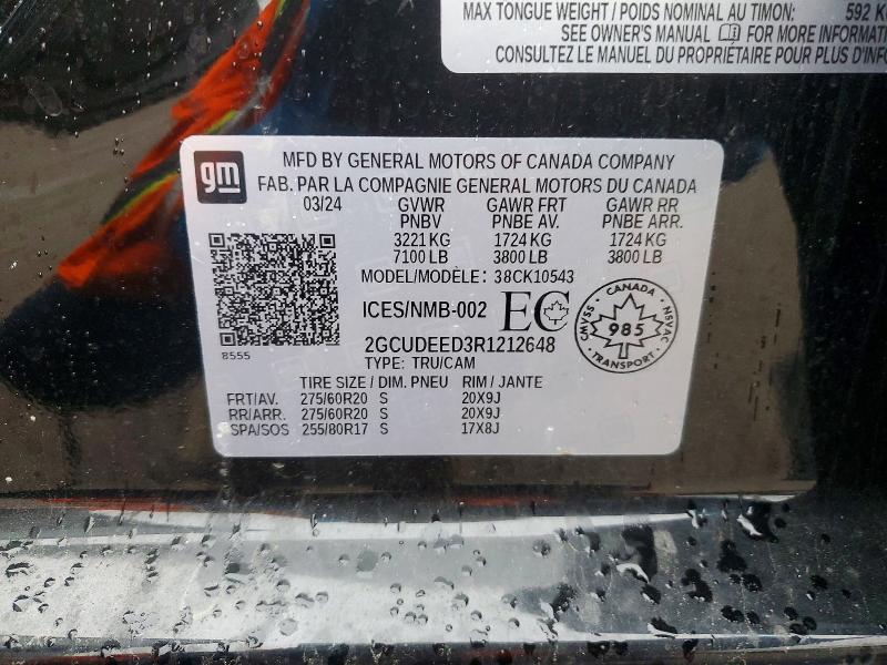Aukcja sprzedaży 2024 Chevrolet Silverado, vin: 2GCUDEED3R1212648, numer aukcji: 47231106