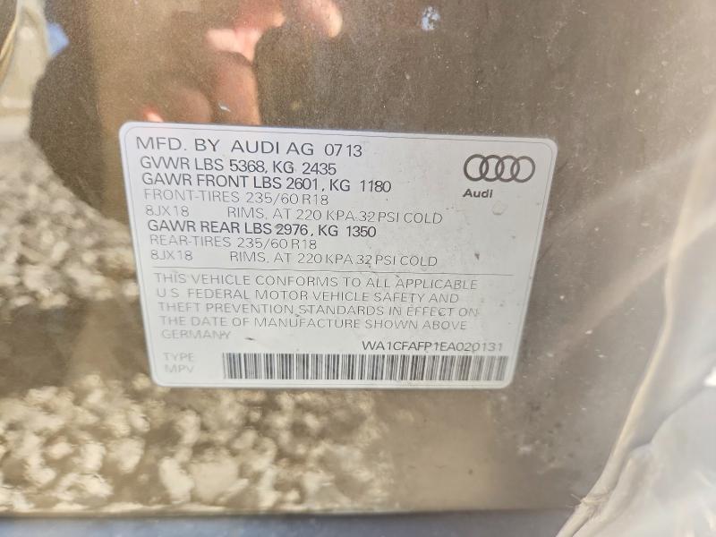 45473256 :رقم المزاد ، WA1CFAFP1EA020131 vin ، 2014 Audi Q5 مزاد بيع