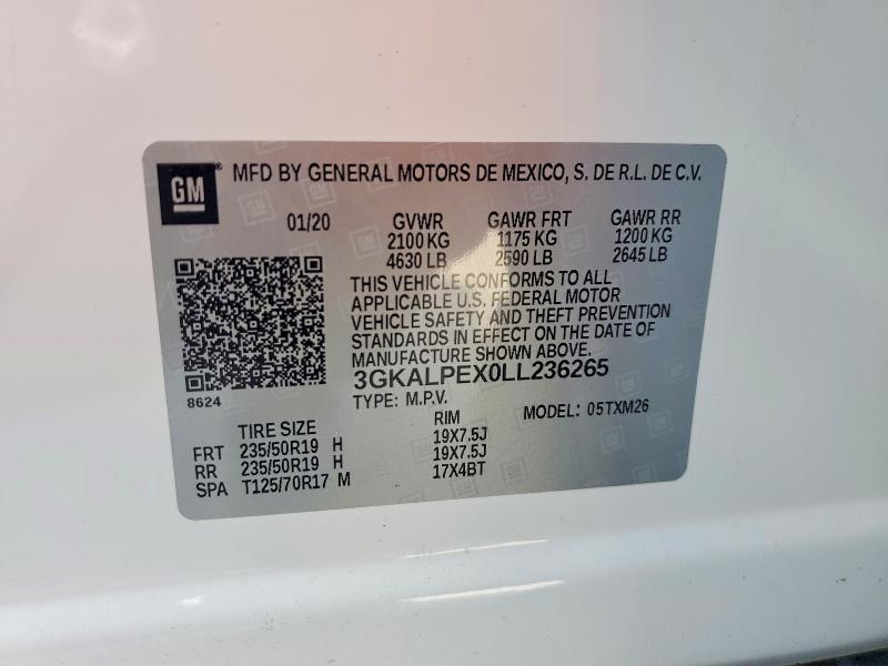 Продаж на аукціоні авто 2020 Gmc Terrain, vin: 3GKALPEX0LL236265, номер лоту: 45818646