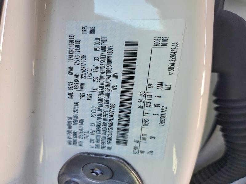 2023 Ford Escape მანქანა იყიდება აუქციონზე, vin: 1FMCU0GN8PUA97756, აუქციონის ნომერი: 46473926