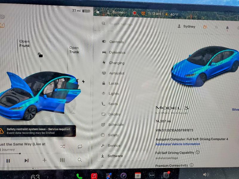 Aukcja sprzedaży 2025 Tesla Model 3, vin: 5YJ3E1EA0SF991873, numer aukcji: 41601096