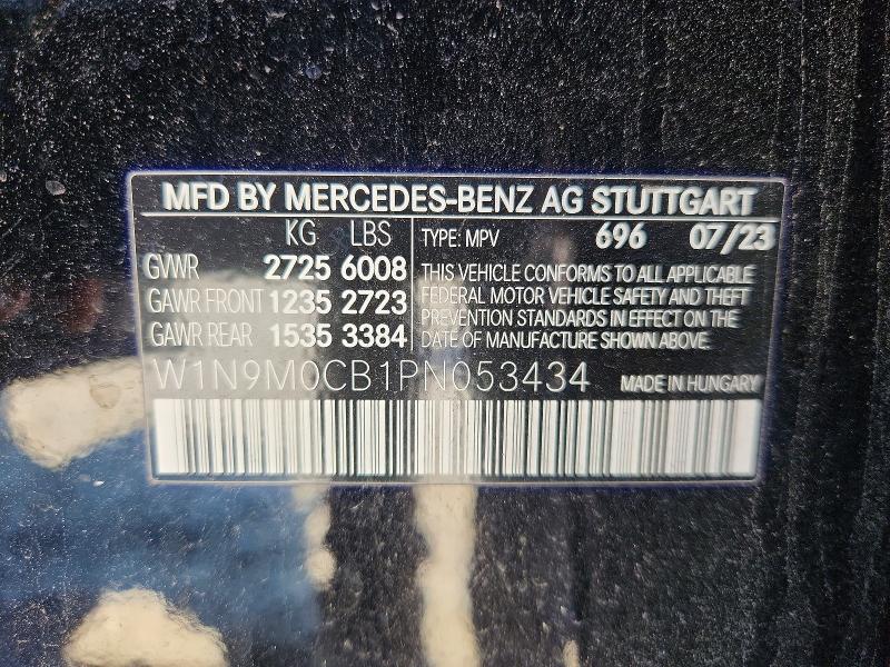 46133216 :رقم المزاد ، W1N9M0CB1PN053434 vin ، 2023 Mercedes-benz Eqb مزاد بيع