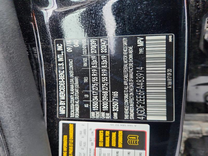 79706435 :رقم المزاد ، 4JGDF2EE6FA483914 vin ، 2015 Mercedes-benz Gl مزاد بيع