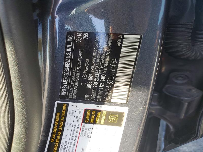 Aukcja sprzedaży 2016 Mercedes-benz C, vin: 55SWF4JB7GU164064, numer aukcji: 46547486