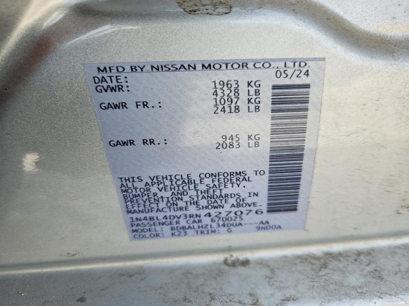 46683046 :رقم المزاد ، 1N4BL4DV3RN427076 vin ، 2024 Nissan Altima مزاد بيع