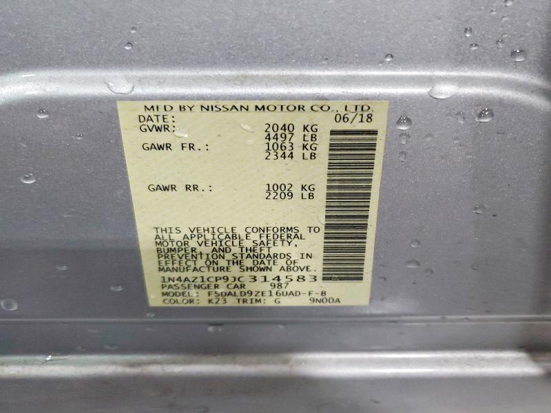 2018 Nissan Leaf მანქანა იყიდება აუქციონზე, vin: 1N4AZ1CP9JC314583, აუქციონის ნომერი: 47082946