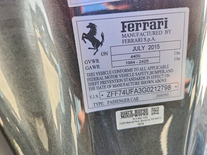 Продажа на аукционе авто 2016 Ferrari F12 Berlinetta, vin: ZFF74UFA3G0212798, номер лота: 46759116