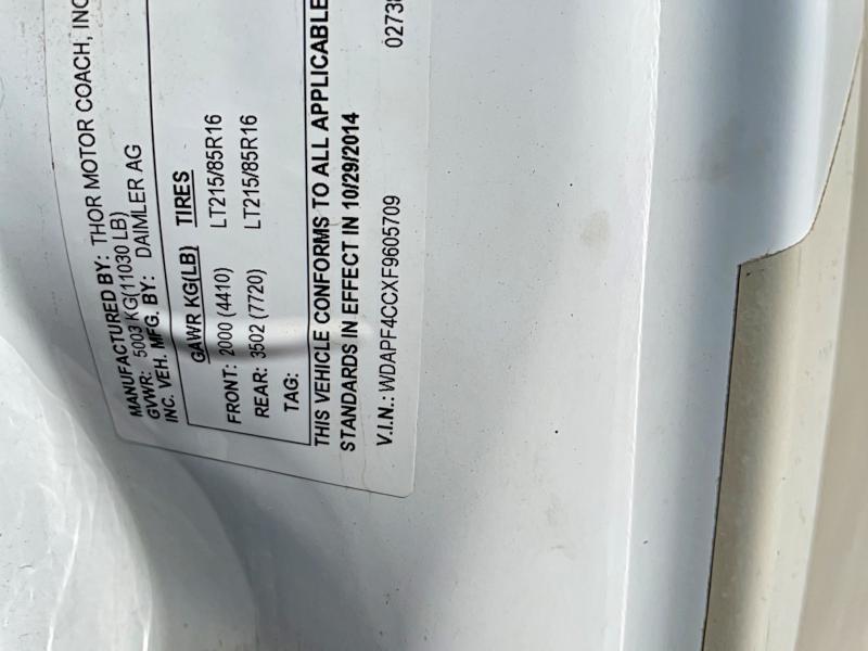 Продаж на аукціоні авто 2015 Mercedes Benz Sprinter, vin: WDAPF4CCXF9605709, номер лоту: 41974726