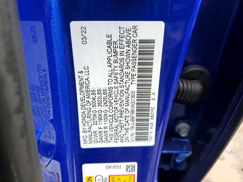 Продажа на аукционе авто 2022 Acura Tlx, vin: 19UUB6F56NA001805, номер лота: 79671905