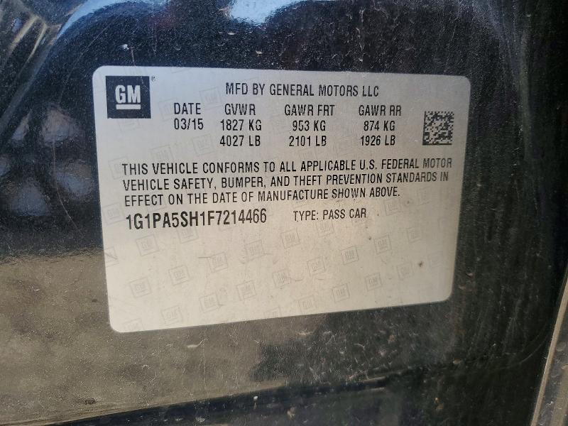 47422366 :رقم المزاد ، 1G1PA5SH1F7214466 vin ، 2015 Chevrolet Cruze مزاد بيع
