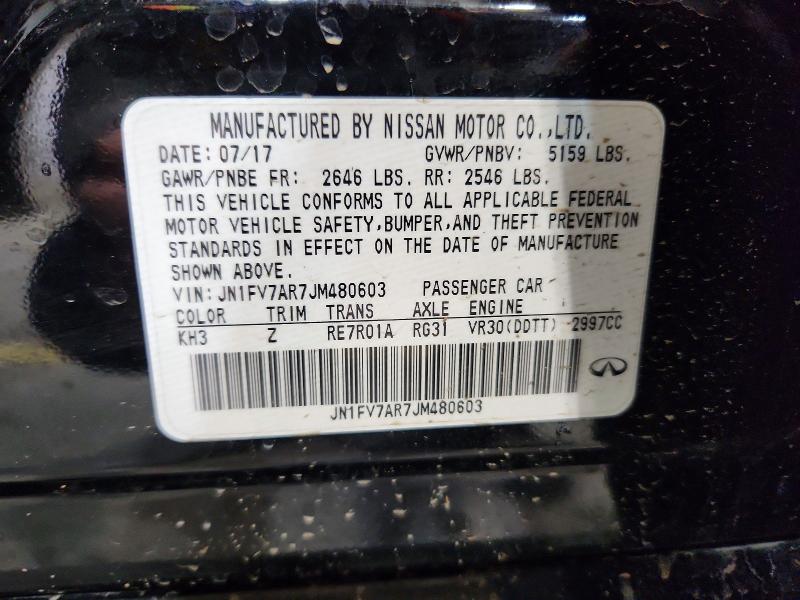 Aukcja sprzedaży 2018 Infiniti Q50, vin: JN1FV7AR7JM480603, numer aukcji: 41828856