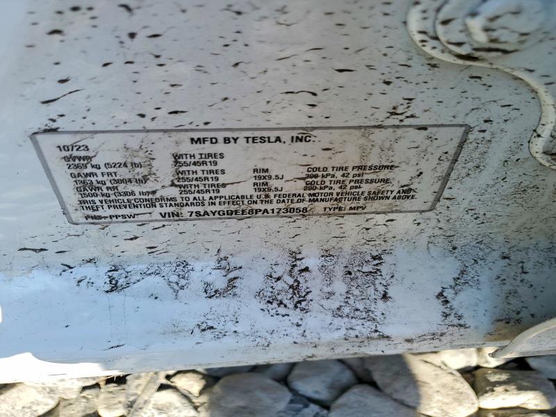 45565016 :رقم المزاد ، 7SAYGDEE8PA173058 vin ، 2023 Tesla Model Y مزاد بيع