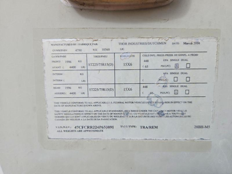 Продажа на аукционе авто 2004 Dutchmen Classic Series M-28b, vin: 47CFCRR224P650891, номер лота: 79960625