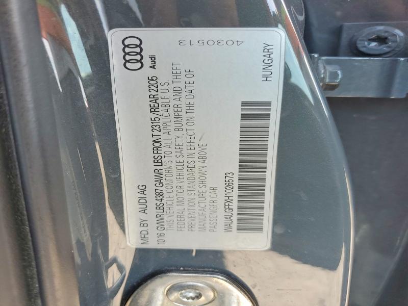 Aukcja sprzedaży 2017 Audi A3, vin: WAUAUGFFXH1026573, numer aukcji: 41968186