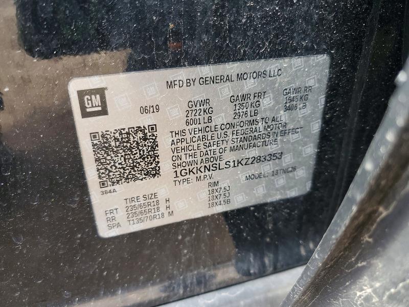 2019 Gmc Acadia მანქანა იყიდება აუქციონზე, vin: 1GKKNSLS1KZ283353, აუქციონის ნომერი: 46662226