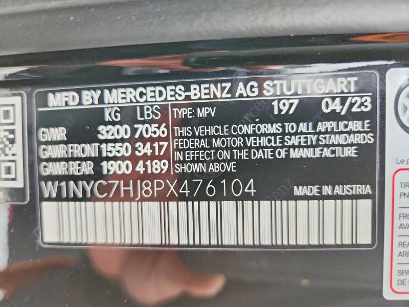 81225175 :رقم المزاد ، W1NYC7HJ8PX476104 vin ، 2023 Mercedes-benz G مزاد بيع