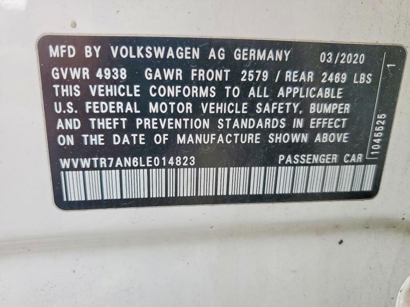 Aukcja sprzedaży 2020 Volkswagen Arteon, vin: WVWTR7AN6LE014823, numer aukcji: 47508516