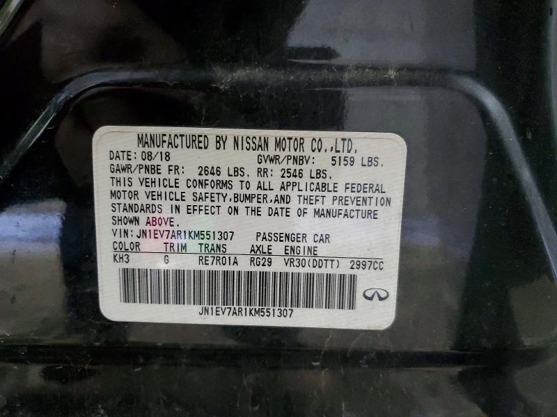 79217025 :رقم المزاد ، JN1EV7AR1KM551307 vin ، 2019 Infiniti Q50 مزاد بيع