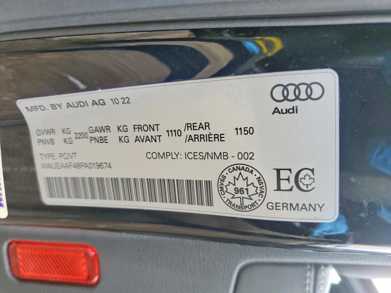 Продаж на аукціоні авто 2023 Audi A4, vin: WAUEAAF48PA019674, номер лоту: 79945115