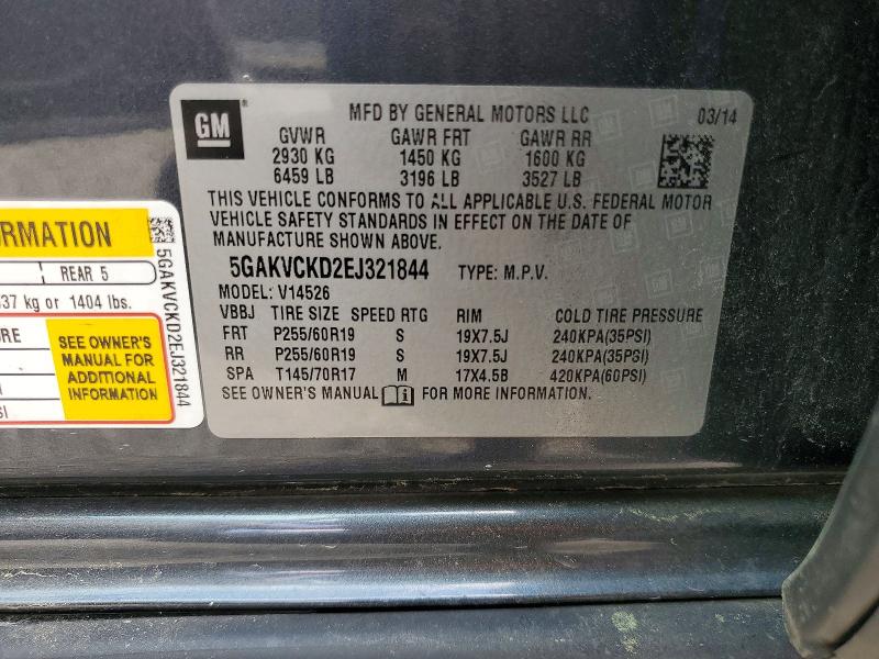 Aukcja sprzedaży 2014 Buick Enclave, vin: 5GAKVCKD2EJ321844, numer aukcji: 47134486