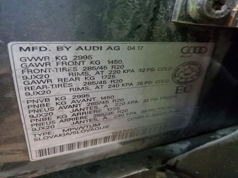 Продаж на аукціоні авто 2017 Audi Q7, vin: WA1MAAF72HD054147, номер лоту: 46479376