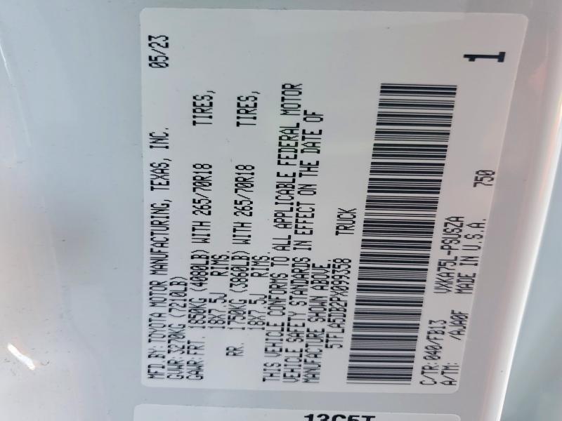 Aukcja sprzedaży 2023 Toyota Tundra, vin: 5TFLA5DB2PX099358, numer aukcji: 47253286