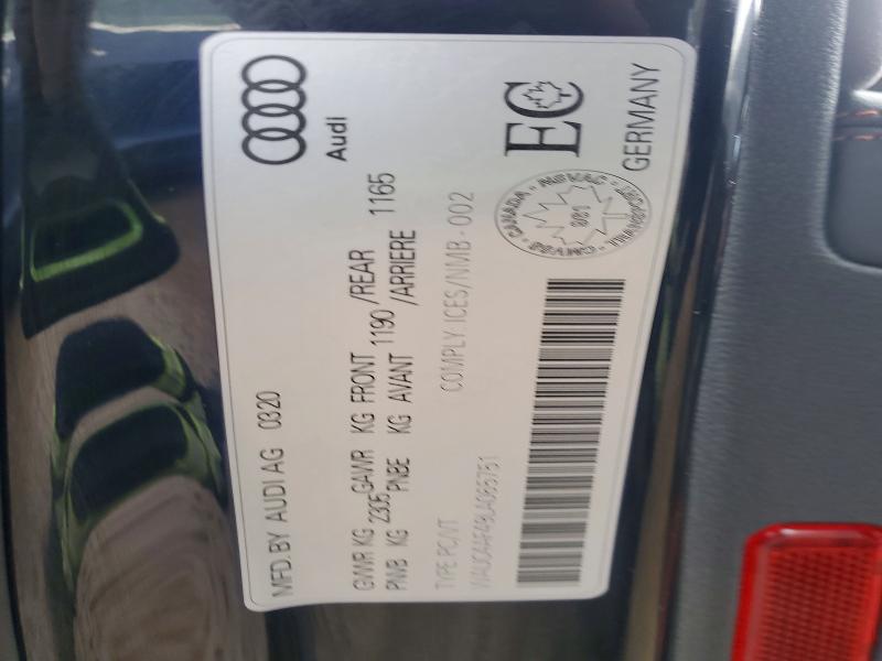 2020 Audi S4 მანქანა იყიდება აუქციონზე, vin: WAUC4AF49LA065751, აუქციონის ნომერი: 79642465