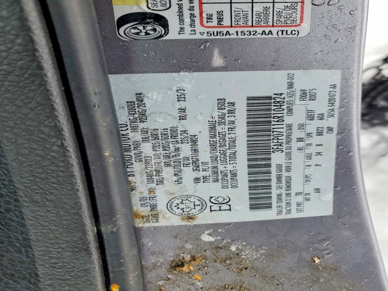 Auction sale of the 2006 Ford Fusion, vin: 3FAFP07116R104824, lot number: 46865656