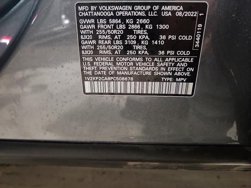 47029716 :رقم المزاد ، 1V2KP2CA8PC508678 vin ، 2023 Volkswagen Atlas مزاد بيع