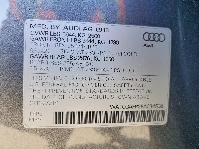 Aukcja sprzedaży 2014 Audi Sq5, vin: WA1CGAFP2EA034536, numer aukcji: 45778986