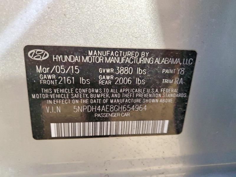 Продаж на аукціоні авто 2016 Hyundai Elantra, vin: 5NPDH4AE8GH654964, номер лоту: 46368386